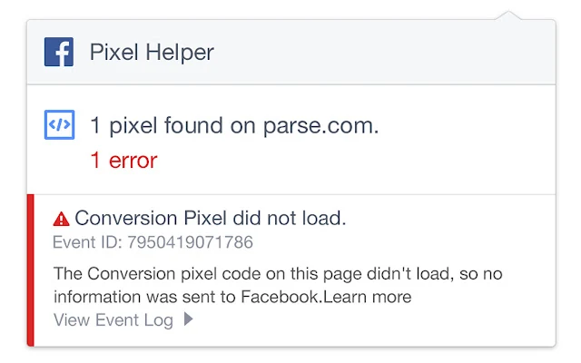 Chrome extensions: Facebook Pixel Helper