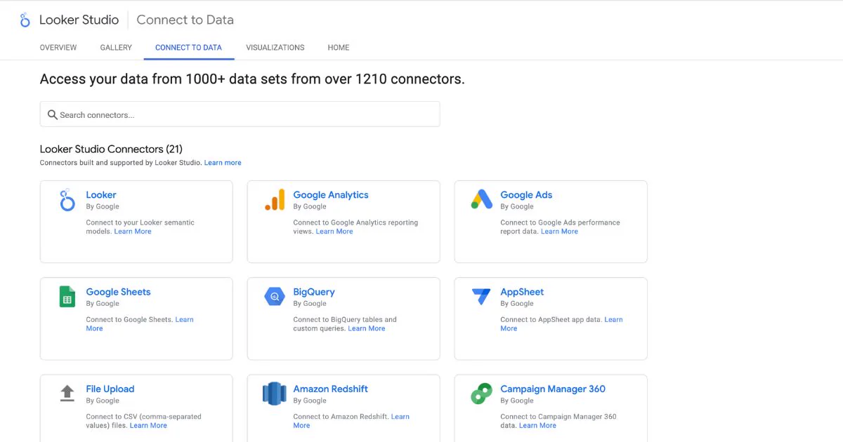 Which data sources can be connected to Looker Studio